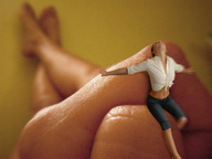 collage handheld jeans shrunken_woman point_of_view white_shirt
