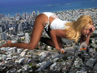breasts giantess collage city mega blonde butt destruction rampage crawling fire