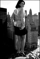 giantess collage city monochrome butt high_heels short_skirt elise behind_view