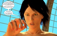black_hair finger story shrunken_men hand face pink_nails captured jessi_and_vicky between_fingers tiny_mk digital_render