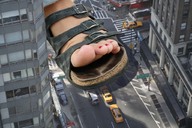 giantess collage feet city sandals streets vehicles red_nails