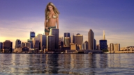 giantess collage city mega blonde water shorts sunset bikini_top tara_reid