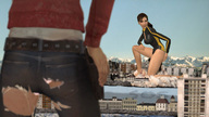 breasts giantess city mega butt swimsuit destruction helicopter jeans zoey giantesses ripped_clothing lara_croft left_4_dead digital_render