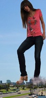 collage city mega long_hair destruction clothed high_heels jeans brunette looking_down shadester sky sunny top jenia