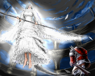 drawing gentle giantess color warrior dark_souls half_dragon crossbreed_priscilla crossbreed