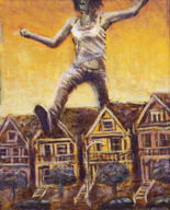 giantess clothed shoes painting houses zombie