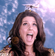 giantess collage long_hair brunette face surprise airplane open_mouth tecks falling clouds looking_up sky