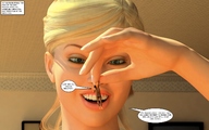 blonde finger story shrunken_men hand face close_up captured jessi_and_vicky between_fingers hanging_on tiny_mk digital_render