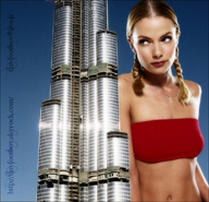 giantess collage blonde pigtails skyscraper sky tinyfootboy jamie_pressly