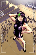 drawing giantess mega black_hair color leviathan dress crowds dc_comics shrinking_violet legion_of_superheroes hair_streak