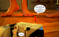 feet barefoot story shrunken_people pink_nails jessi_and_vicky tiny_mk digital_render