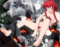 giantess nude masturbation city destruction red_hair fire skyscraper
