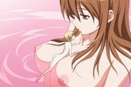 breasts drawing gentle nude color bath water anime climbing brunette shrunken_men kissing swim romantic tv between_breasts