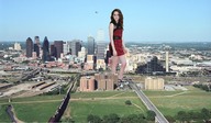 giantess collage landscape city helicopter brunette dress skyscrapers sky kristen_stewart lagann
