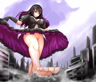 drawing giantess nude feet city mega upskirt color destruction low_angle foot_crush no_panties nonoririn lillian