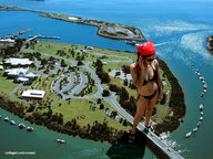 giantess swimsuit water island sunglasses boats micronaut standing_over_road