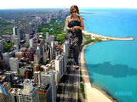 giantess collage city buildings noboss walking skyscraper sunglasses highway source_needed walking_in_street seaside