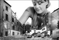 giantess collage city monochrome tinyfootboy tattooed