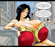 breasts drawing giantess crush city mega color handheld buildings huge_breasts breast_expansion amazon english batman superman wonder_woman cape the-litch-deviance justice_league dc_comics on_palm