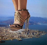 collage landscape city mega destruction bay tolik stiletto_heels harbor giantess_feet port