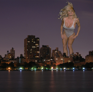 giantess collage city blonde swimsuit night pamela_anderson