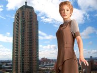 giantess collage city alien blonde clothed short_hair star_trek looking_at_viewer kes jennifer_lien ocampa
