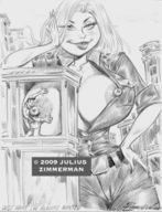 breasts drawing nipples giantess city monochrome ginormica julius_zimmerman monsters_vs_aliens belt jumpsuit susan_murphy