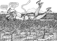 drawing giantess vore city mega destruction handheld gloves lying_down boots hand lineart cat_girl leetana knee_high_boots