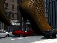 giantess feet city mega destruction boots tontoblackadder vehicles shoe_crush boot_crush vehicle_crush digital_render
