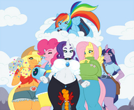 drawing giantess furry color shrunken_woman giantesses sheela point_of_view my_little_pony fluttershy rainbow_dash pinkie_pie applejack rarity twilight_sparkle