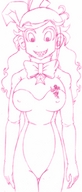 breasts drawing giantess monochrome clothed climbing shrunken_men