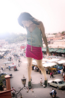 giantess crush collage city black_hair high_heels traffic blood death short_skirt vehicles grey_top mrscaryface pink_skirt market peopinky even looking_at_tiny