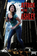 giantess collage city black_hair clothed traffic buildings jeans asian falling clouds poster sky business_woman business_man hanging_on attack_of_the_50_foot_woman holding_vehicle