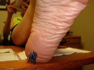 collage feet soles couple shrunken_men shrunken_woman table_top