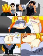 breasts giantess cleavage shrunken_men cat_girl