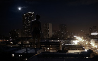 giantess collage city moon night behind_view