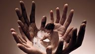 collage nude handheld bath water hand shrunken_woman