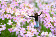 collage jeans brunette shrunken_woman outdoors nature flowers black_top jmuping