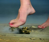 giantess collage feet barefoot desert tank sand red_nails