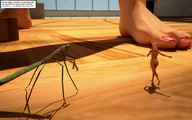 feet blonde story shrunken_woman jessi_and_vicky insect running_away tiny_mk digital_render