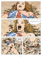 breasts drawing giantess pussy color beach lying_down bondage shrunken_people cruel captured gullivera milo_manara union_jack