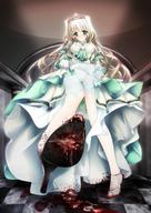 blonde blood dress gore dead high_heel_crush glowing