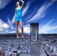 giantess collage city destruction barefoot dress sky vehicle_vore adrianna_daniels ggd