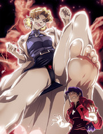 drawing giantess panties feet upskirt color barefoot skirt soles angry low_angle foot_crush neon_genesis_evangelion shrunken_woman low_view point_of_view imminent_crush scamwich