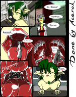 drawing giantess vore comic color tongue topless unknown_artist shrunken_woman inside_mouth english doctor acerok pointed_ears