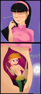 breasts drawing giantess vore color digestion shrunken_woman vicky stomach_acid ilackausername internal_view fairly_odd_parents trixie_tang