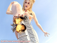 giantess city blonde destruction virtual_giantess raised_foot digital_render