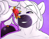 drawing furry anthro color cock_vore shrunken_woman sheela phoenix pinching roxzy_rocket tail_pinching roxzy