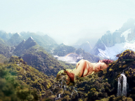 giantess collage sleeping goddess photograph