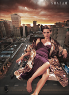 collage city barefoot brunette lying_down shazam looking_at_viewer purple_dress winona_ryder